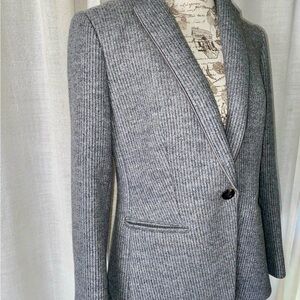Ann Taylor Gray Wool Blend Textured Blazer size 10P NWT
